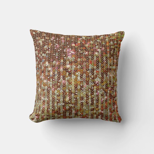 Goldenes Funkelsequenzmuster Kissen (Vorderseite)