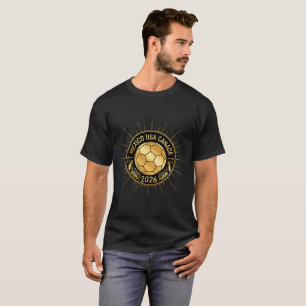 Goldenes Fußball-Emblem 2026 Mexiko USA Kanada T-Shirt