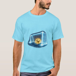 Goldenes Fußballtor Neon-Sportkunst T-Shirt