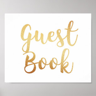 Goldenes Gästebuch Zeichen. Hochzeitposter. Folien