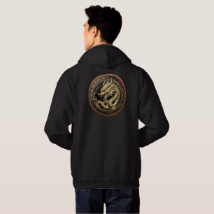 Goldenes geheiligtes östliches Drachenmedaillon Hoodie