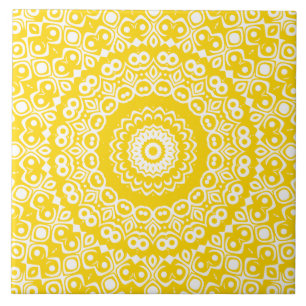 Goldenes gelbes Mandala-Muster Fliese