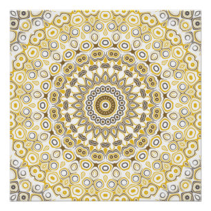 Goldenes gelbes Mandala-Muster Poster