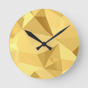 Goldenes geometrisches abstraktes Muster Runde Wanduhr