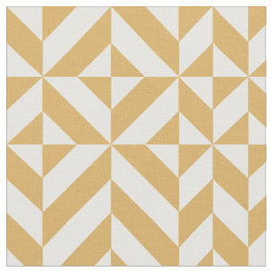 Goldenes geometrisches Deko Cube-Muster Stoff