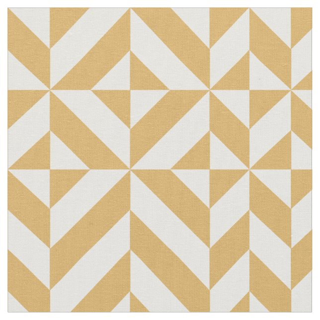 Goldenes geometrisches Deko Cube-Muster Stoff (Nahaufnahme)