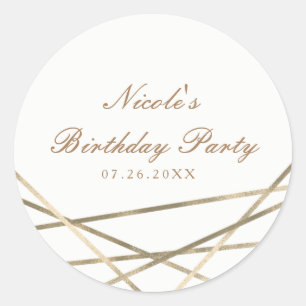 Goldenes geometrisches Gastgeschenk Runder Aufkleber