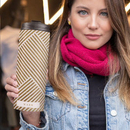Goldenes geometrisches Muster Elegant Luxe Thermosbecher
