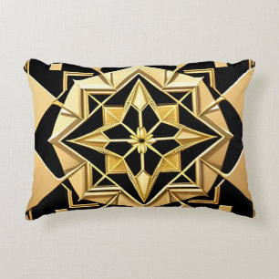 Goldenes geometrisches Ornament Dekokissen