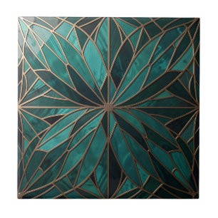 Goldenes geometrisches Sternenmuster Art Deco Luxu Fliese