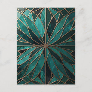 Goldenes geometrisches Sternenmuster Art Deco Luxu Postkarte