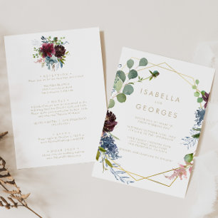 Goldenes geometrisches Zurück und Front-Formal-Hoc Einladung