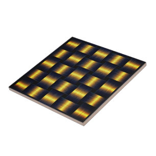 Goldenes Gitter Schwarz Gold Keramikfliese
