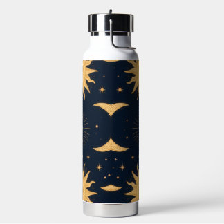 Goldenes Gleichgewicht, Sonne & Mond Himmelsmuster Trinkflasche