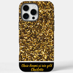 Goldenes Glitzern, das hell funkelt iPhone 16 Pro Max Hülle