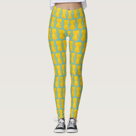 Goldenes Glück Katze Doodle Leggings