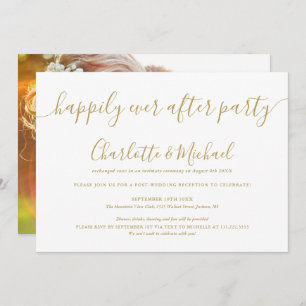 Goldenes Glück nach Party Hochzeit Foto Einladung