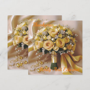 "Goldenes Glühen: Eine gefällige Rose Bouquet der Dankeskarte