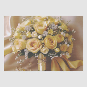 "Goldenes Glühen: Eine gefällige Rose Bouquet der Seidenpapier