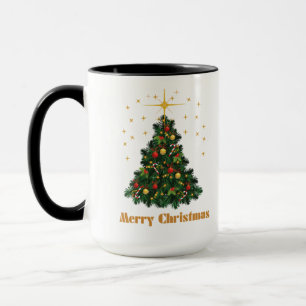 "Goldenes Glühen: Frohe Weihnachts-Eleganz-Tasse" Tasse