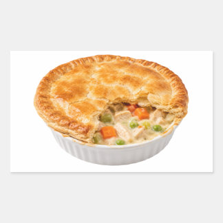 Goldenes Hähnchen-Pot Pie mit Kruste Rechteckiger Aufkleber