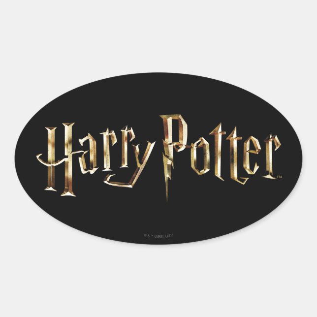 Goldenes Harry-Potter-Logo Ovaler Aufkleber (Vorderseite)