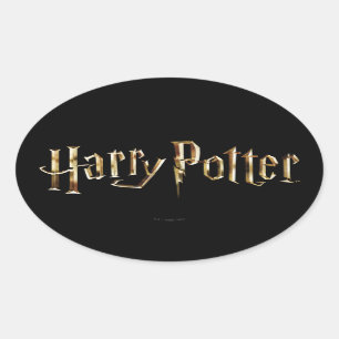 Goldenes Harry-Potter-Logo Ovaler Aufkleber