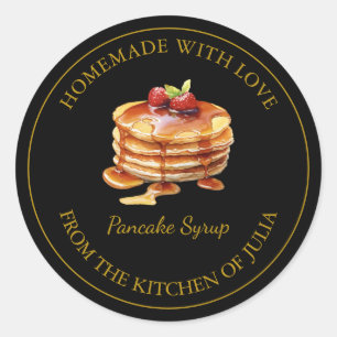 Goldenes hausgemachtes Pancake Sirup Label   Schwa Runder Aufkleber