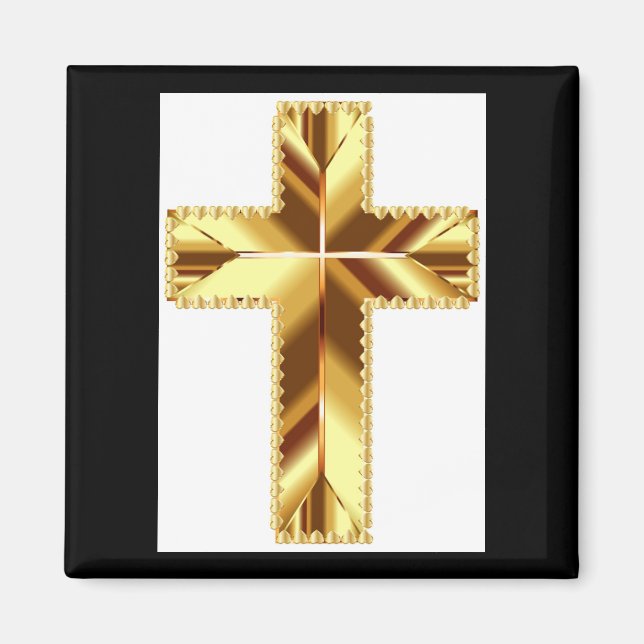 GOLDENES HEILIGES KREUZ MAGNET (Vorne)