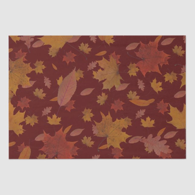 Goldenes Herbst-Blätter auf kundenspezifischer Seidenpapier (Vorderseite)