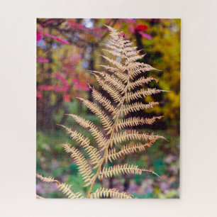 Goldenes Herbstfarnblatt-Exemplar Puzzle
