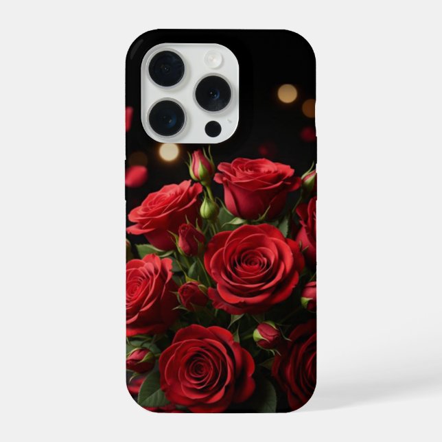 Goldenes Herz Elegantes Case – iPhone 15 Pro Valen Hülle (Rückseite)