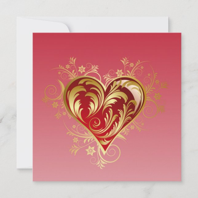 Goldenes Herz Feiertagskarte (Vorderseite)