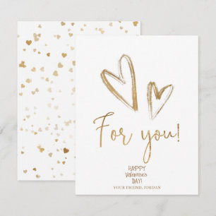 Goldenes Herz - Glücklicher Valentinstag Mitteilungskarte