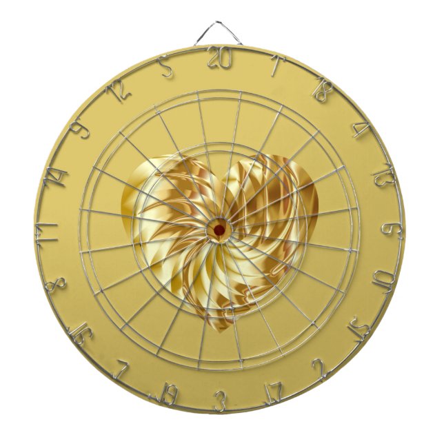 Goldenes Herz (Goldene Form der Liebe) Dartscheibe (vorne)