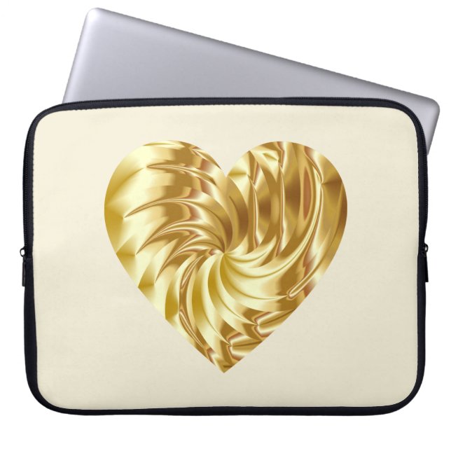 Goldenes Herz (Goldene Form der Liebe) Laptopschutzhülle (Vorderseite)