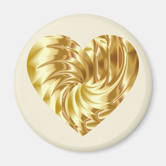 Goldenes Herz (Goldene Form der Liebe) Magnet (Vorne)