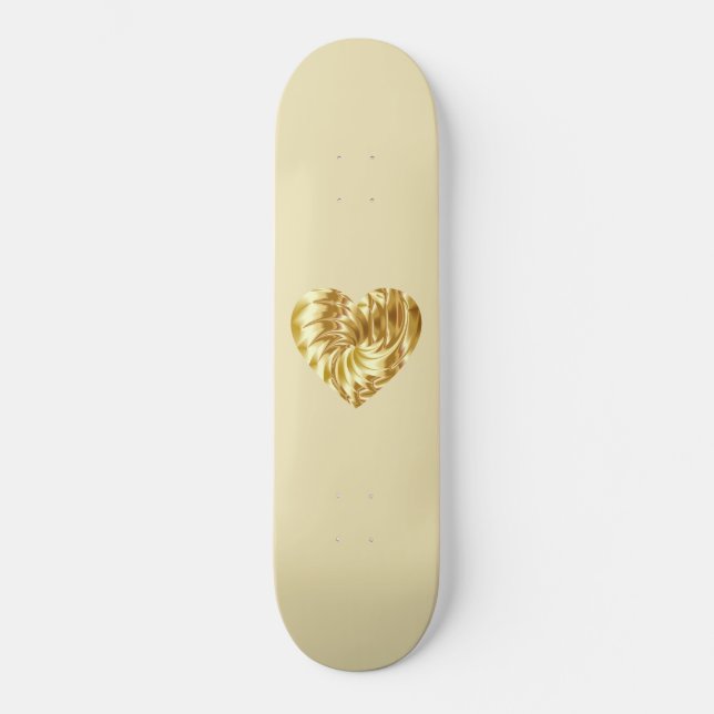 Goldenes Herz (Goldene Form der Liebe) Skateboard (Vorderseite)