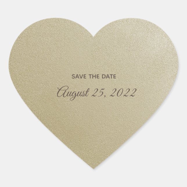 Goldenes Herz mit Textklebern Herz-Aufkleber (Vorderseite)