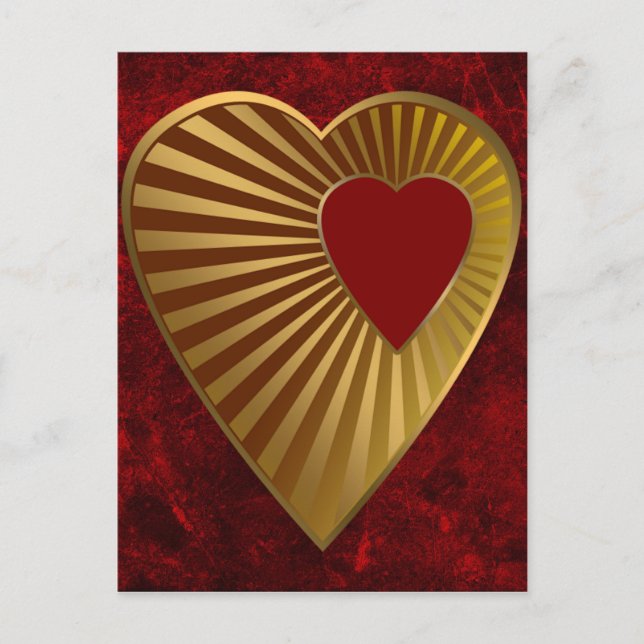 Goldenes Herz Postkarte (Vorderseite)