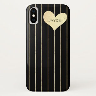 Goldenes Herz und Black Mobile Case