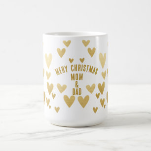 Goldenes Herz, weiße Weihnachten Kaffeetasse