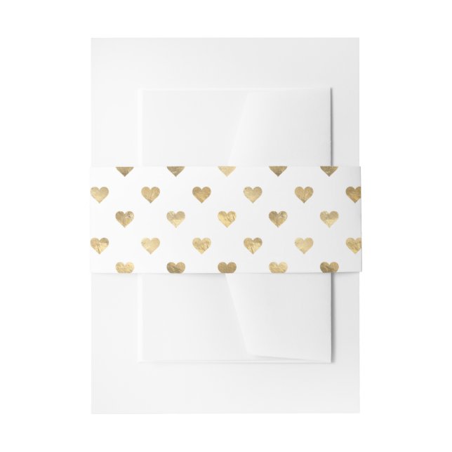 Goldenes Herzmuster Einladungsbanderole (Vorderseite Beispiel)