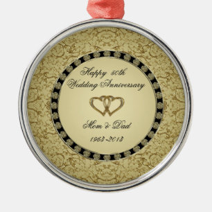Goldenes Hochzeitsfeier Silbernes Ornament