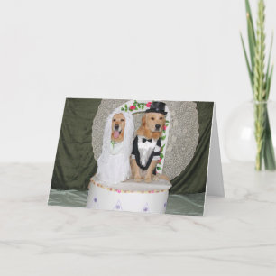 Goldenes Hochzeitspaar auf der Torte Karte