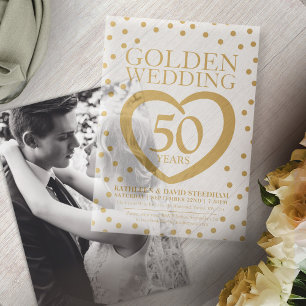 Goldenes Hochzeitstag 50. goldenes Herz
