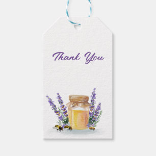 Goldenes Honig mit einem Sprig Lavendel Napkin Geschenkanhänger
