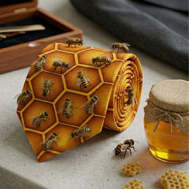 Goldenes Honigwaben-Hexagon Krawatte (Von Creator hochgeladen)