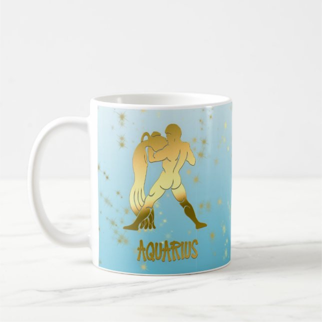 Goldenes Horoskop Zodiac Astrologie Zeichen Kaffeetasse (Links)