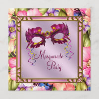 Goldenes Hot Pink Lila Mask Masquerade Party